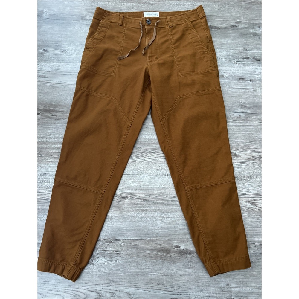 REI Trailsmith Jogger Pants Brown Drawstring Cuffed Ankle Mens 36x32